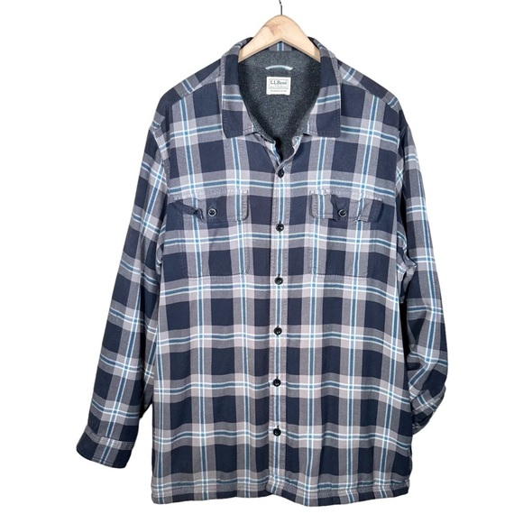 L.L.BEAN Vintage Heavy Cotton Fleece-Lined Flannel - Picture 14 of 14